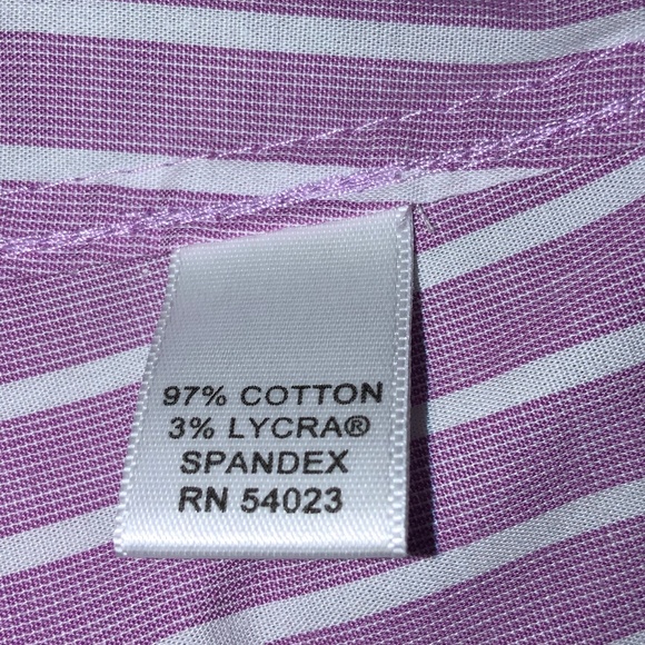 Banana Republic Womens Tailored No Iron button front Shirt Sz 10P striped - Picture 4 of 5